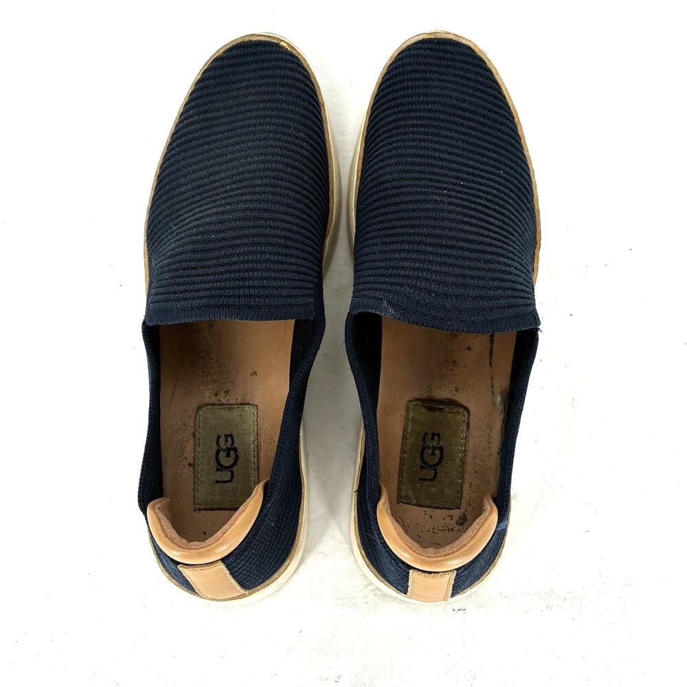 UGG Sammy Slip On Sneakers Navy Rib Knit Platform Casual Shoes Women's Size 7 - Picture 4 of 8
